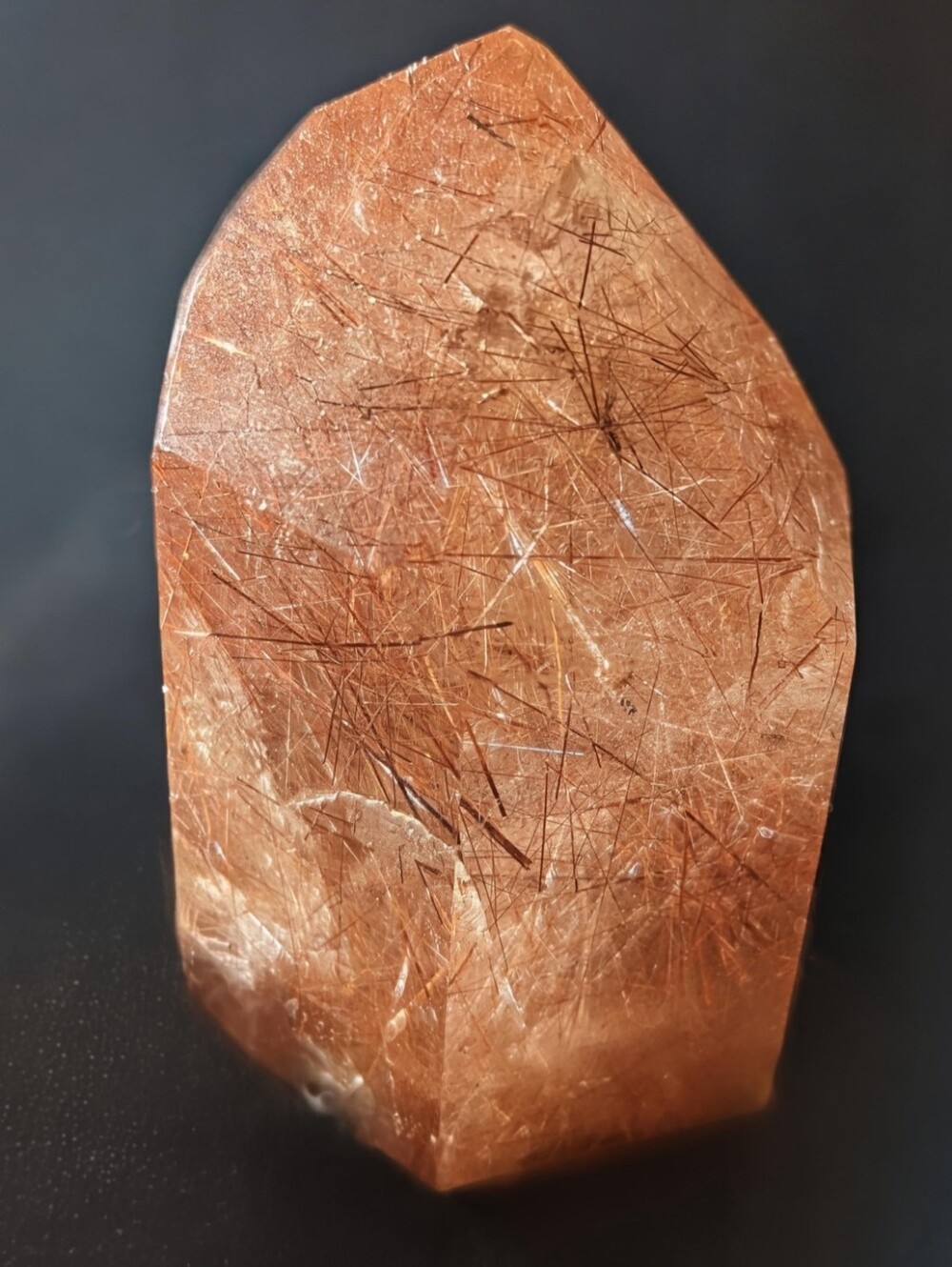 Gem Quality Polished Rutilated Rose Quartz Point - Picture 6 of 11